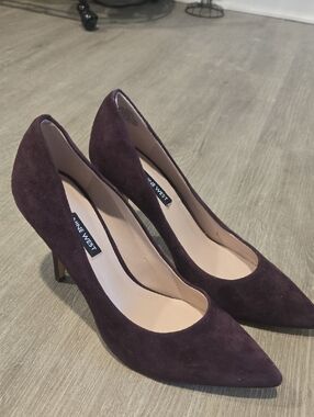 Nine West Dark Plum Suede Pointed Pump